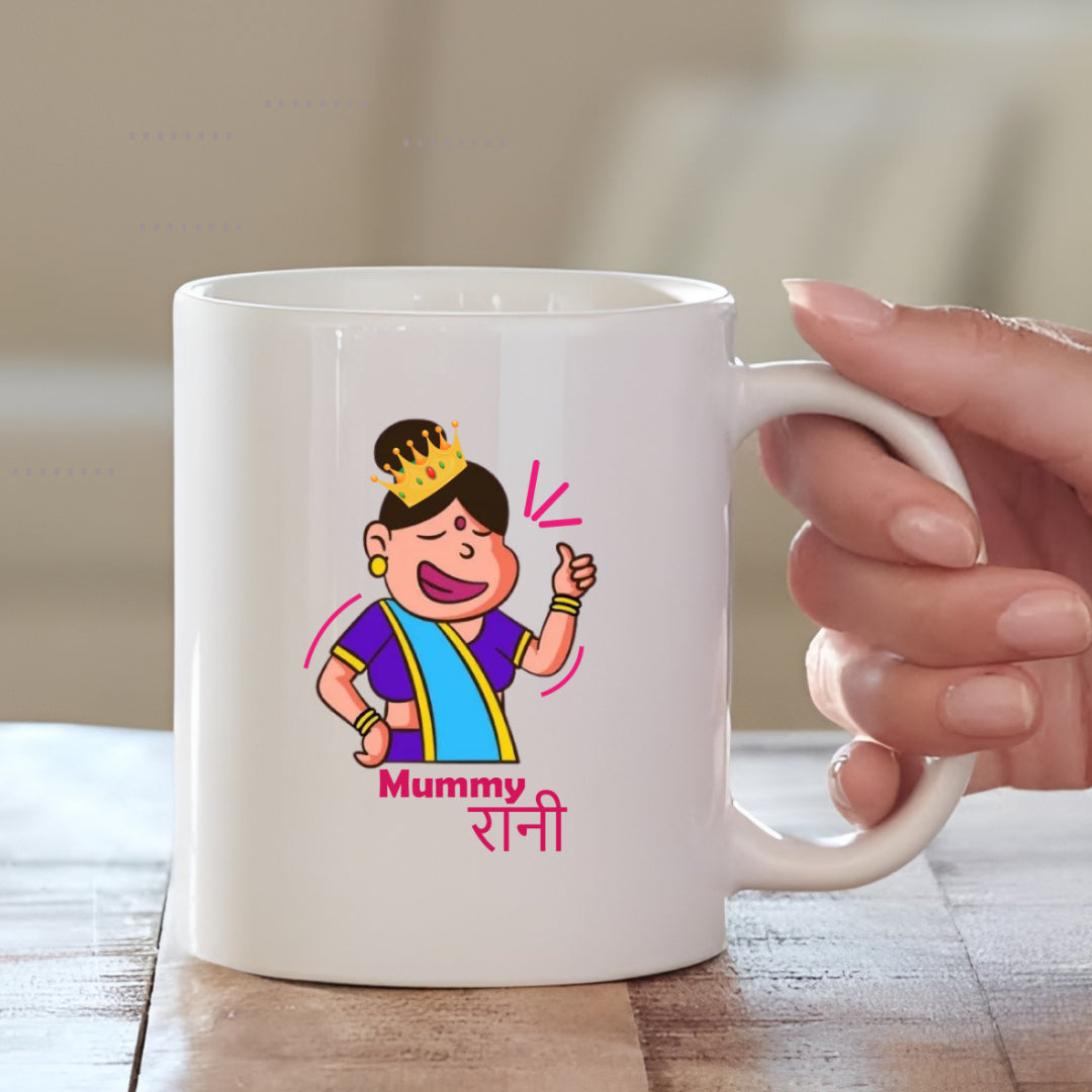 Mummy Rani Cute Cartoon Illustration Ceramic Coffee Mug for Mother | Mother's Day Gift